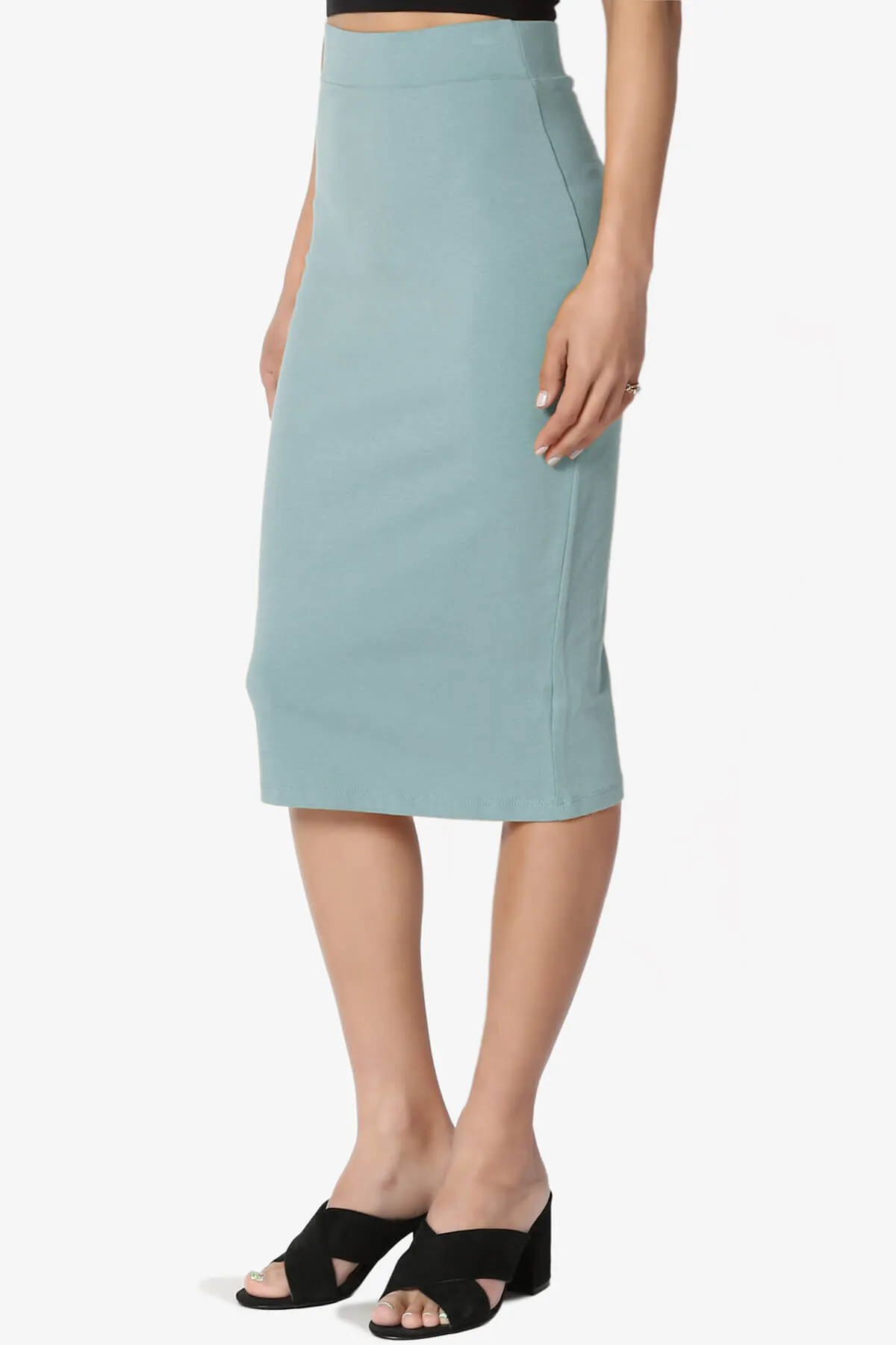 Karan Cotton Midi Pencil Skirt PLUS