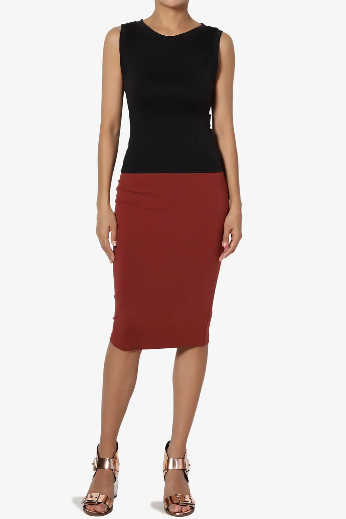 Karan Cotton Midi Pencil Skirt PLUS