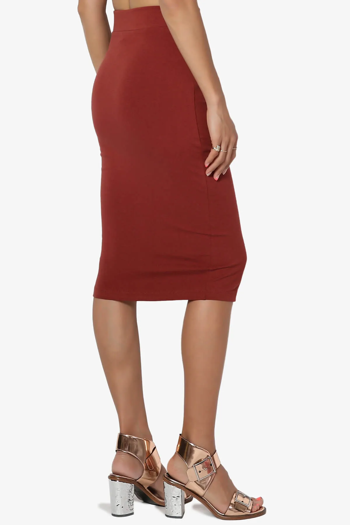 Karan Cotton Midi Pencil Skirt PLUS