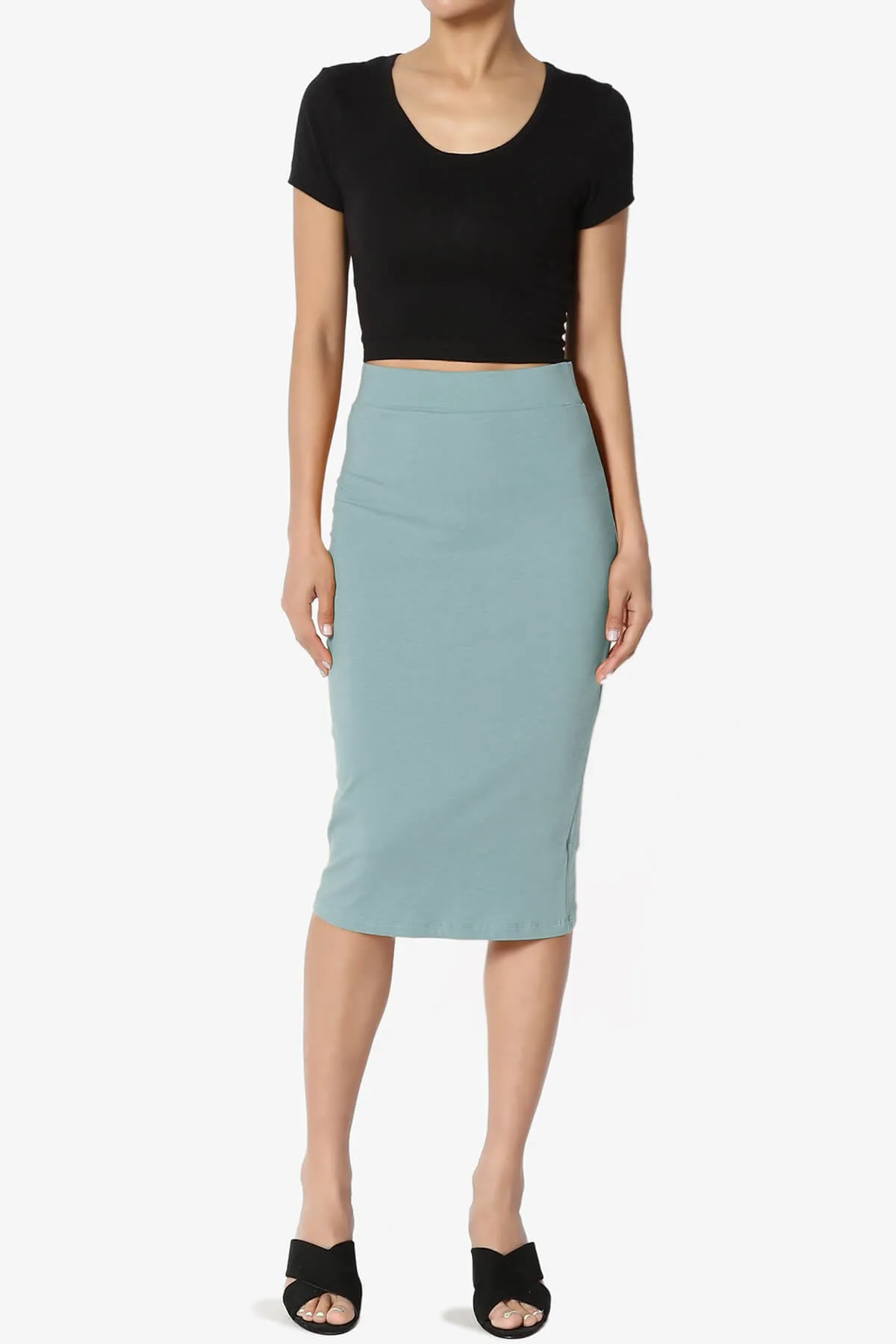 Karan Cotton Midi Pencil Skirt PLUS