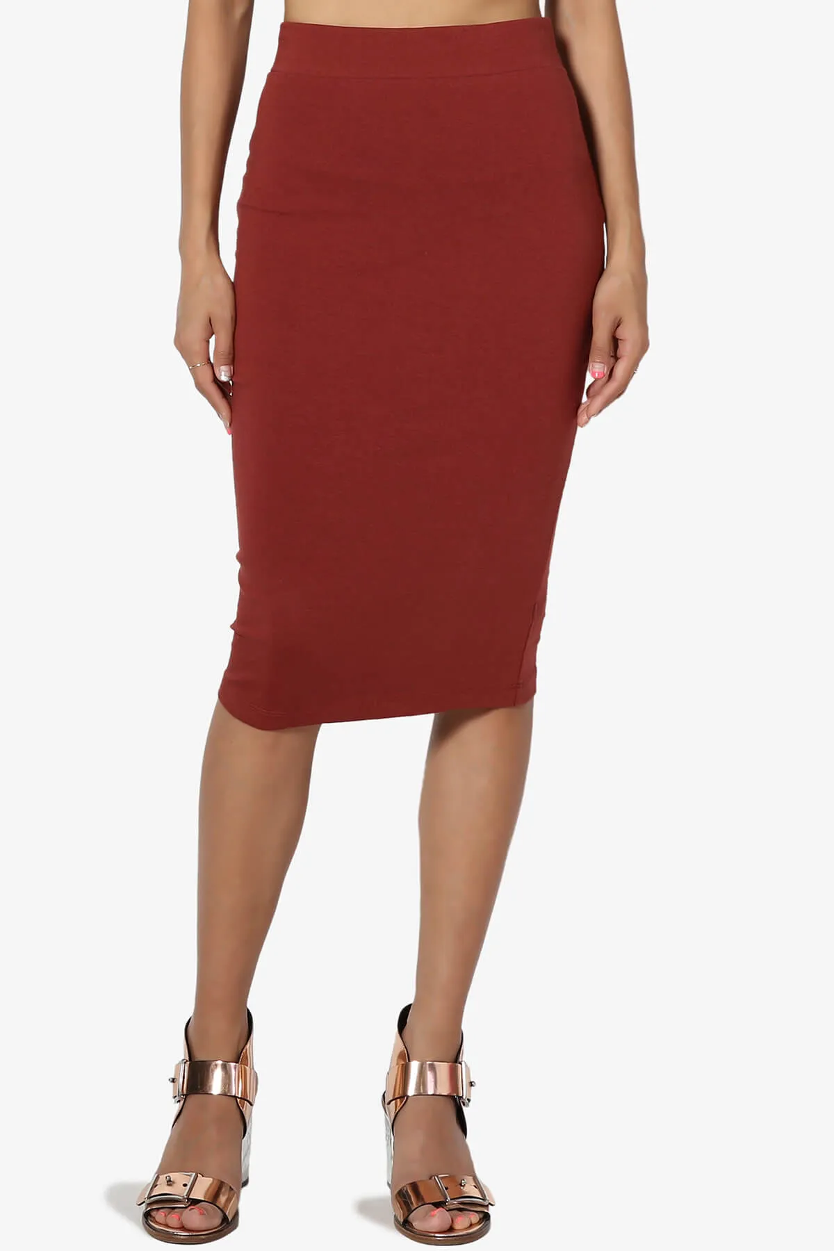 Karan Cotton Midi Pencil Skirt PLUS