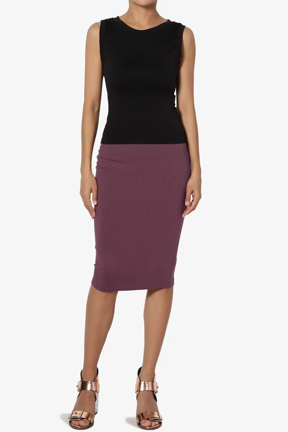 Karan Cotton Midi Pencil Skirt PLUS