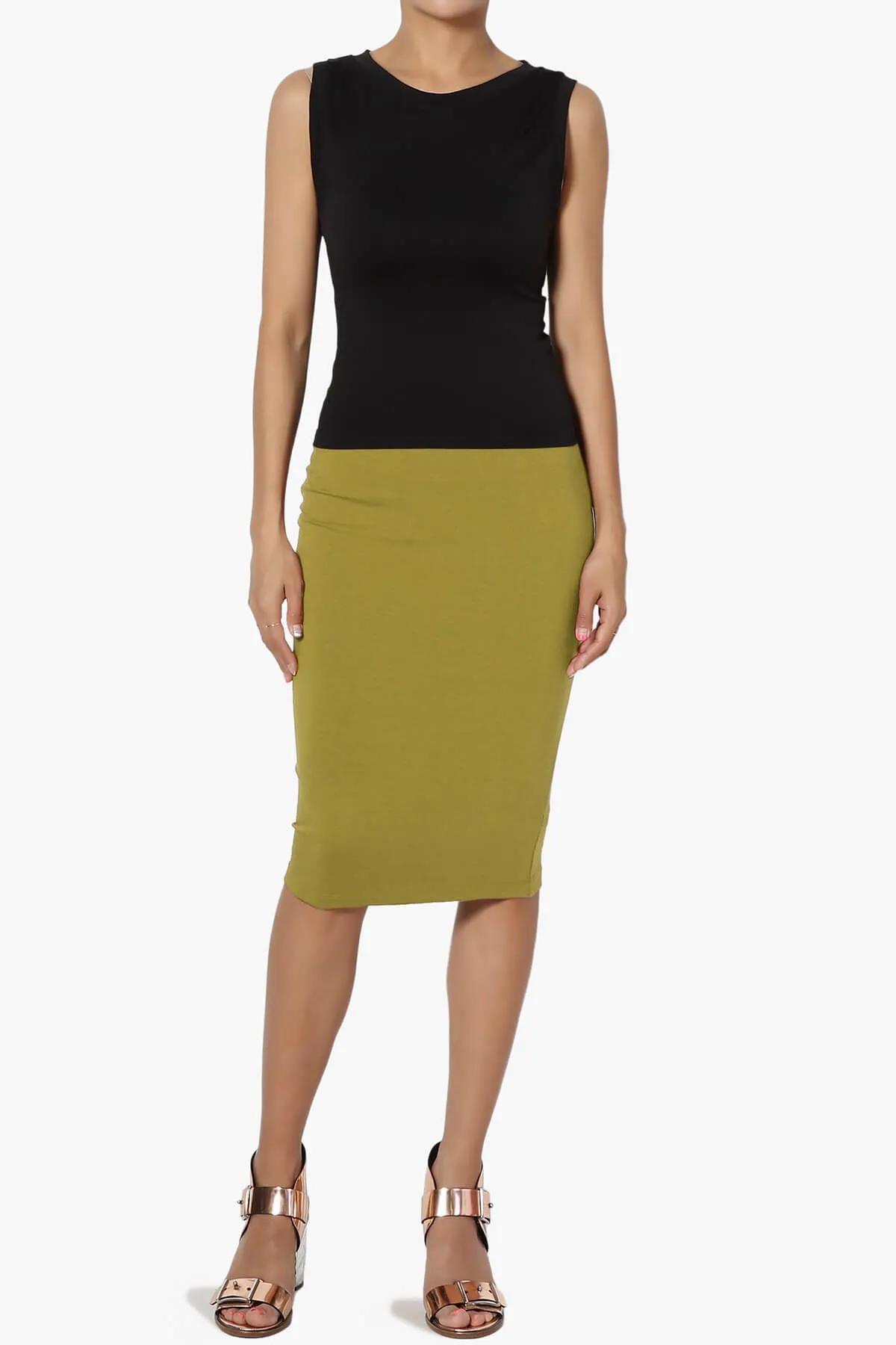 Karan Cotton Midi Pencil Skirt PLUS