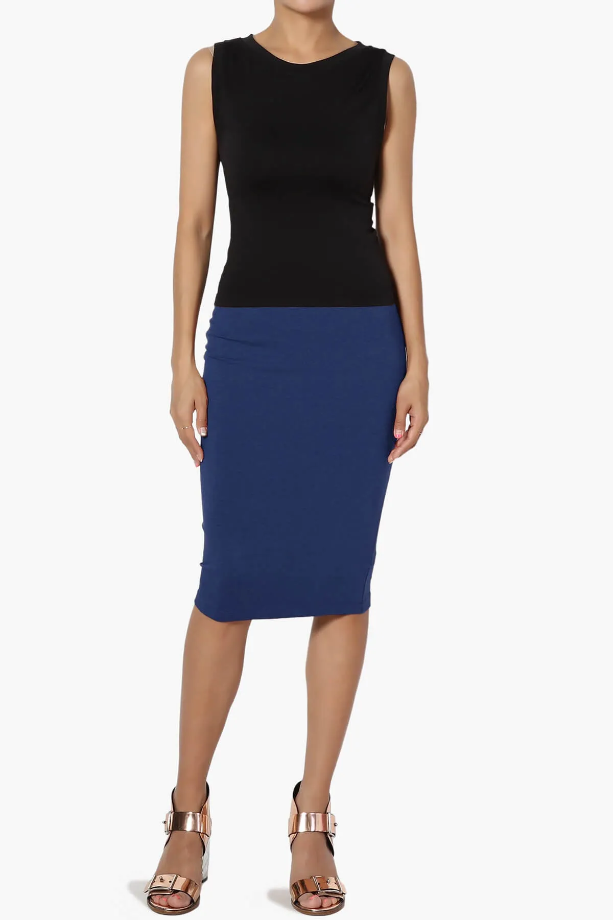 Karan Cotton Midi Pencil Skirt PLUS