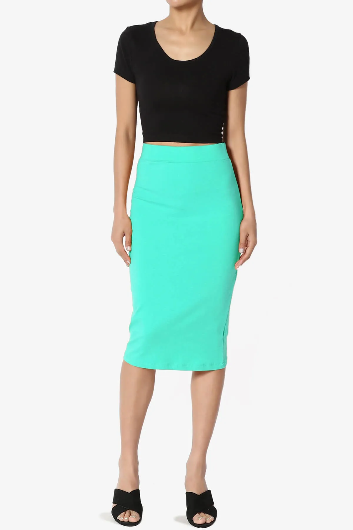 Karan Cotton Midi Pencil Skirt PLUS