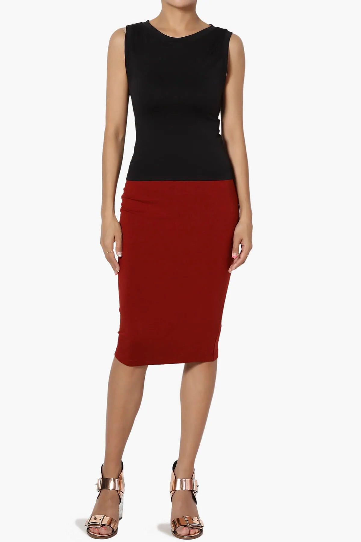 Karan Cotton Midi Pencil Skirt PLUS