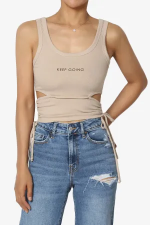 Keep Going Cutout Ruched Ribbed Tank Top