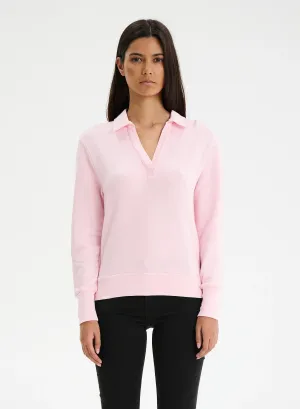 Kendall Polo Sweatshirt in Candy Pink