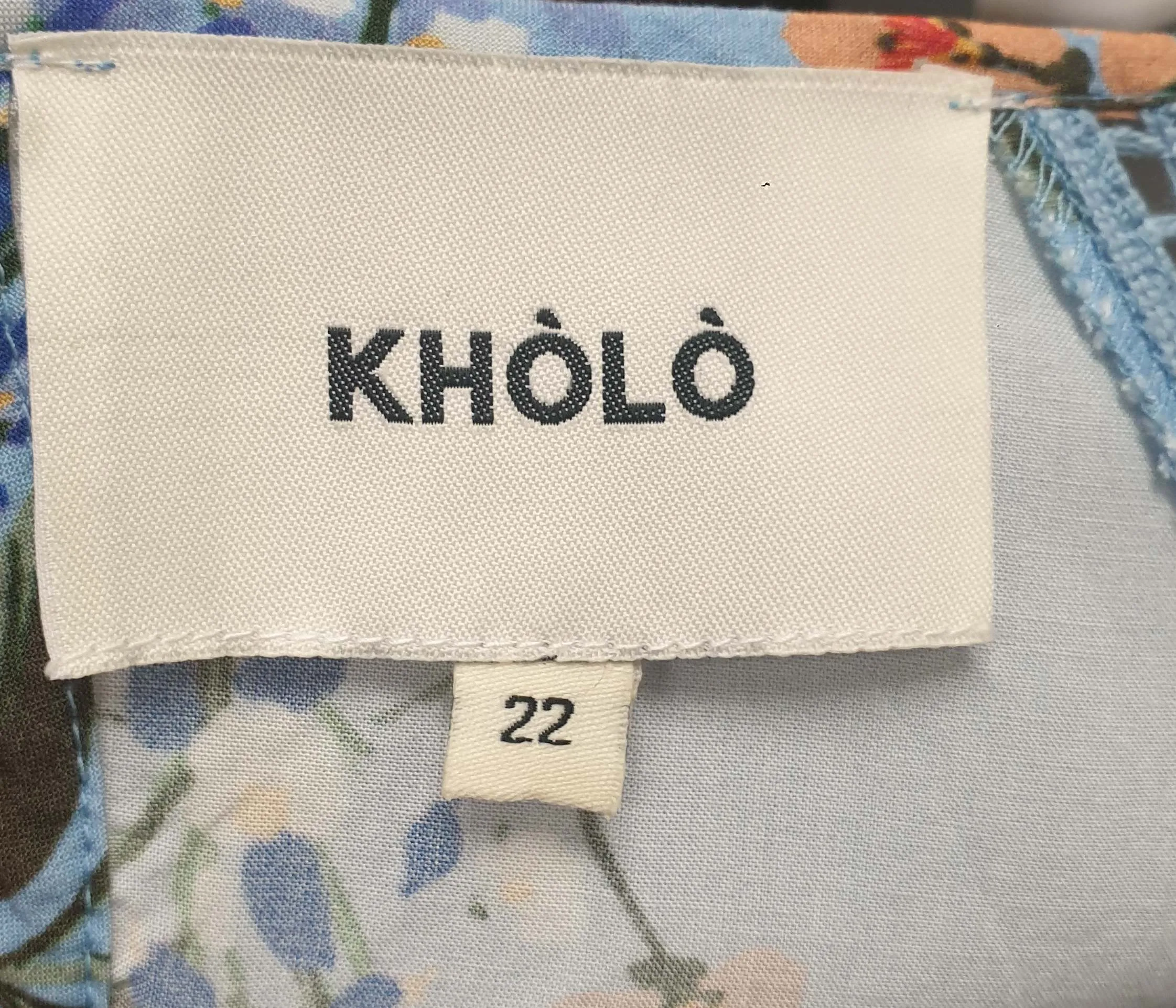 Kholo blue floral print top size 22