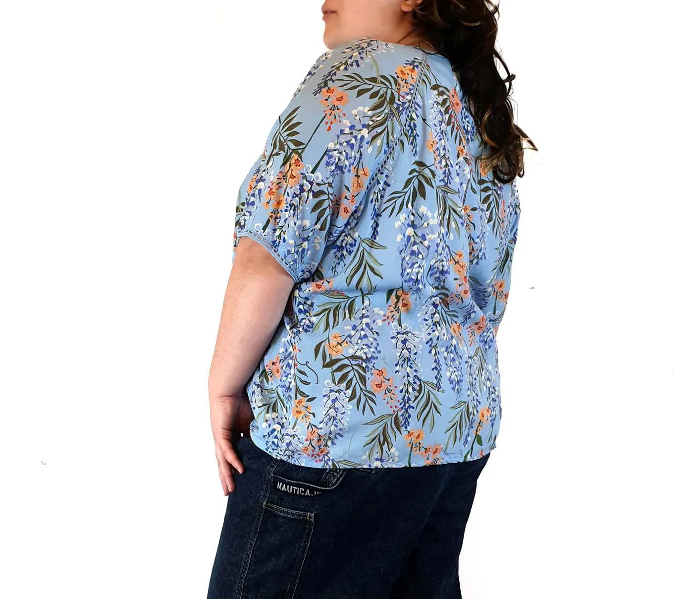 Kholo blue floral print top size 22