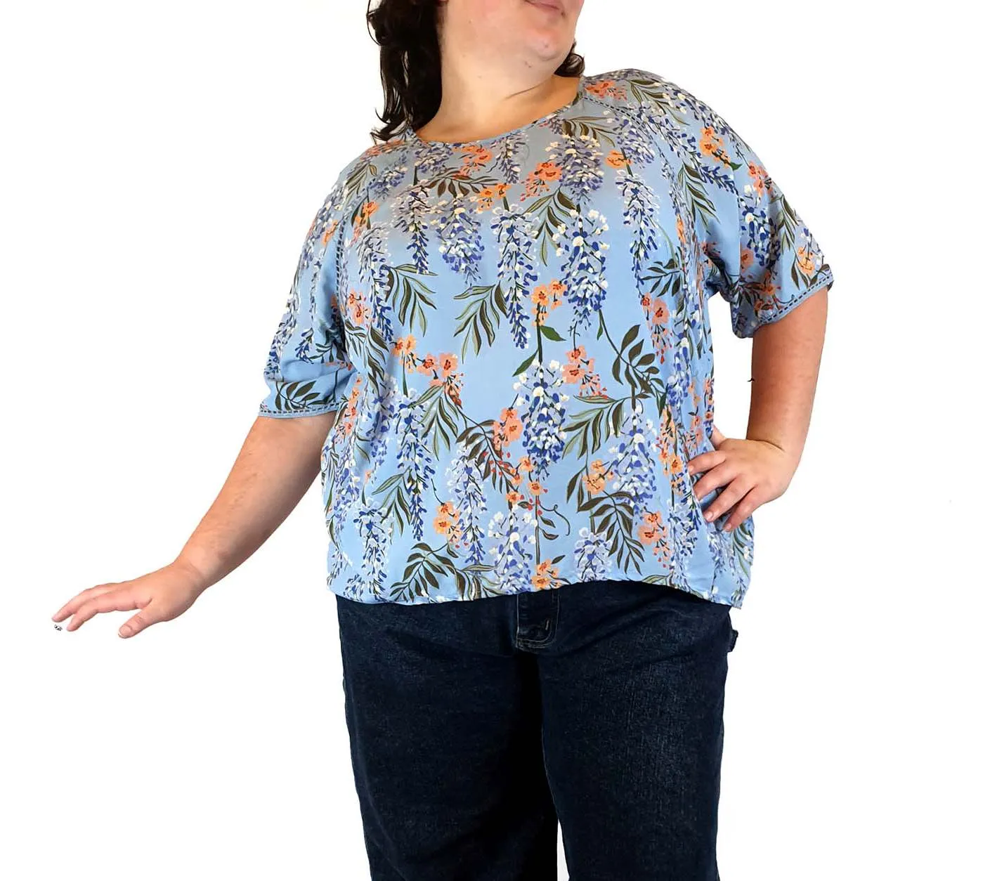 Kholo blue floral print top size 22