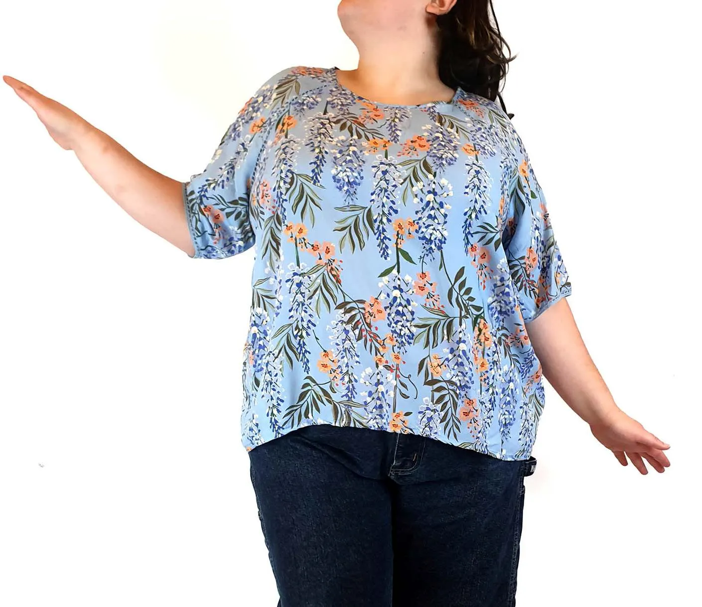 Kholo blue floral print top size 22