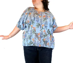 Kholo blue floral print top size 22