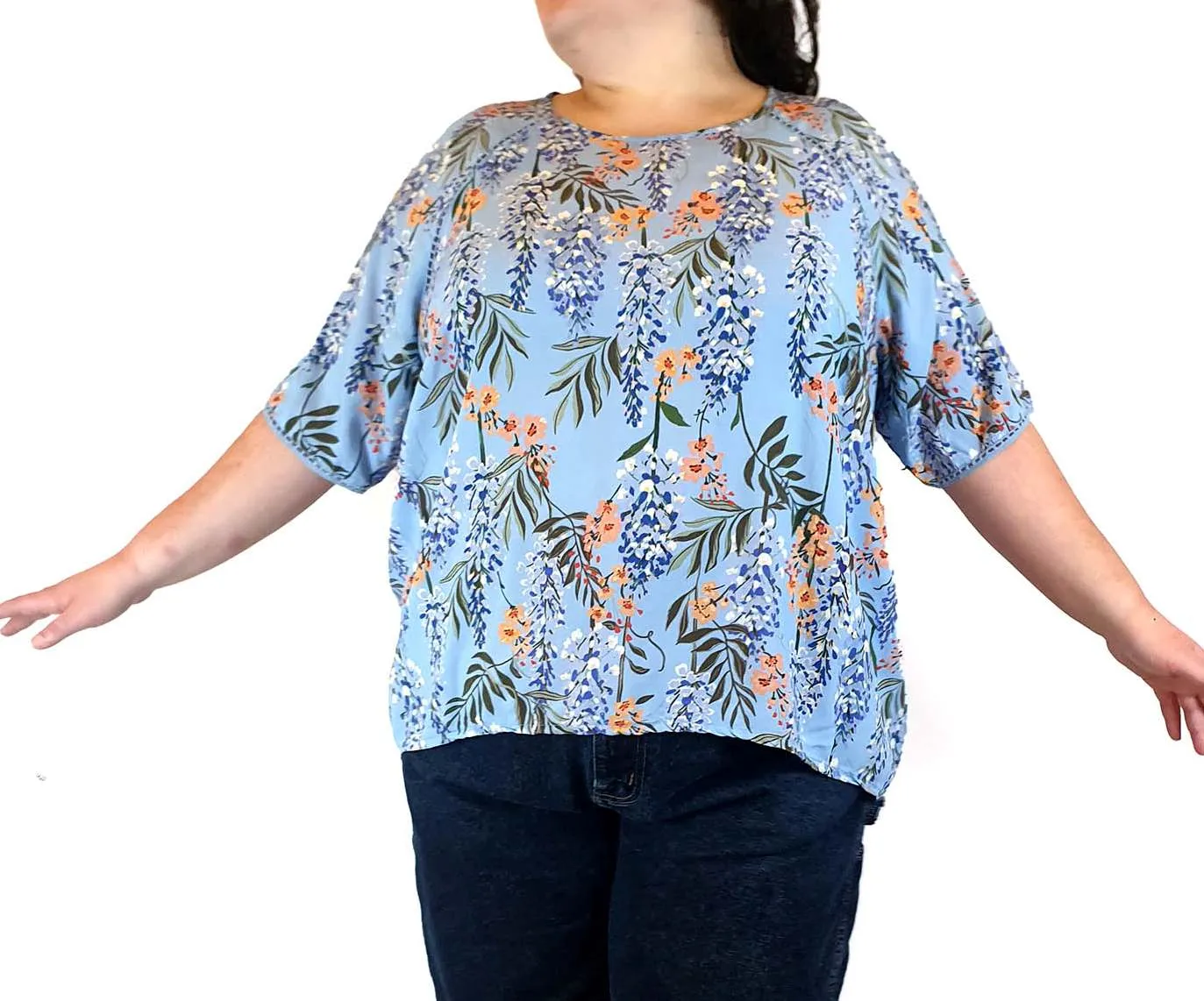 Kholo blue floral print top size 22