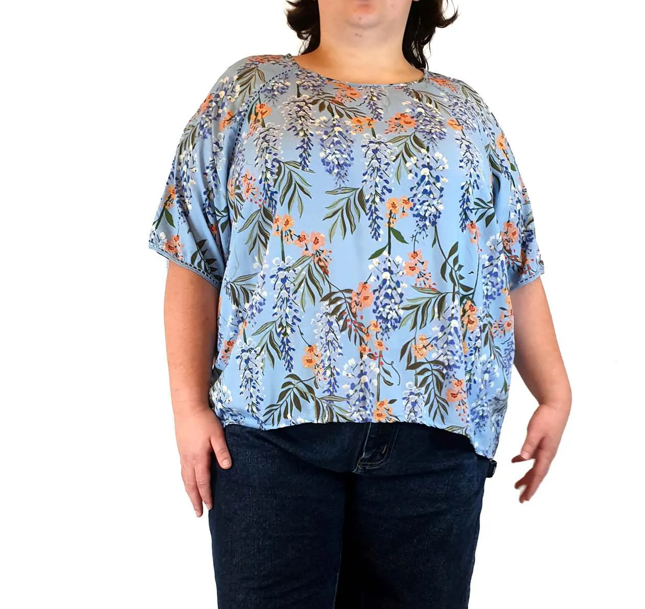 Kholo blue floral print top size 22