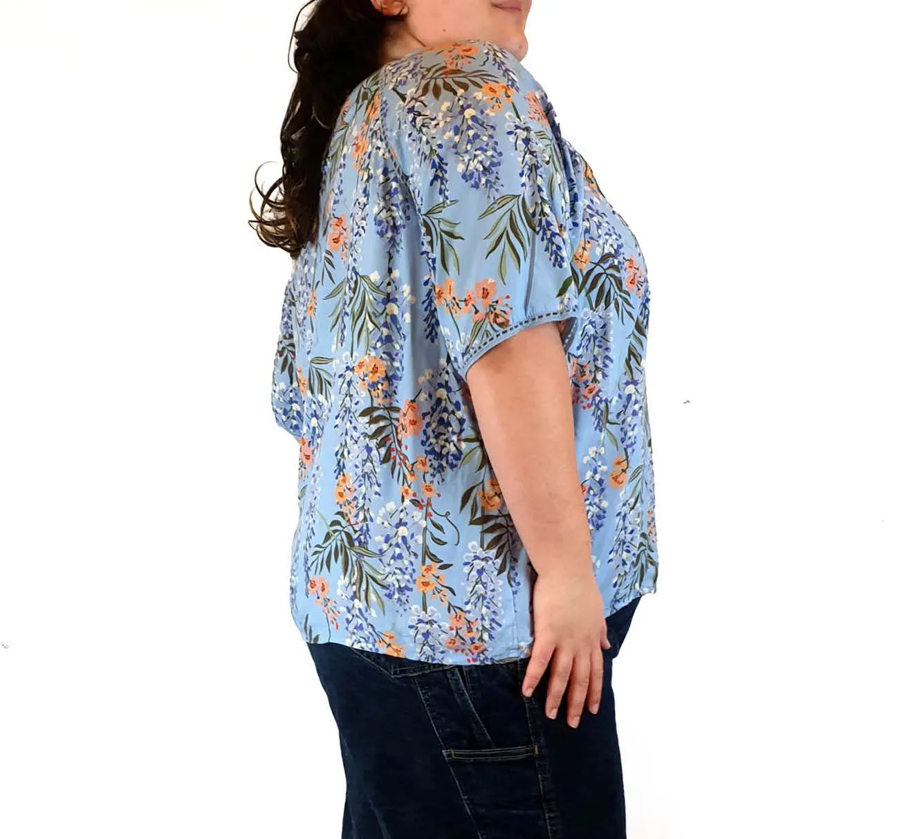 Kholo blue floral print top size 22