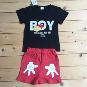 Kid Boys Cartoon Mickey Hands Clothes Set Summer Baby Short Sleeve T Shirts Top Shorts Pant 2Pcs Girl Sport Suit Outfit Costumes