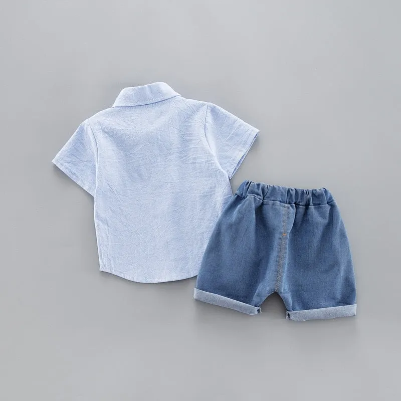 Kids Baby Boy Summer Clothing Set / Cute style Toddler Boy Shirt and Jeans Outfit
