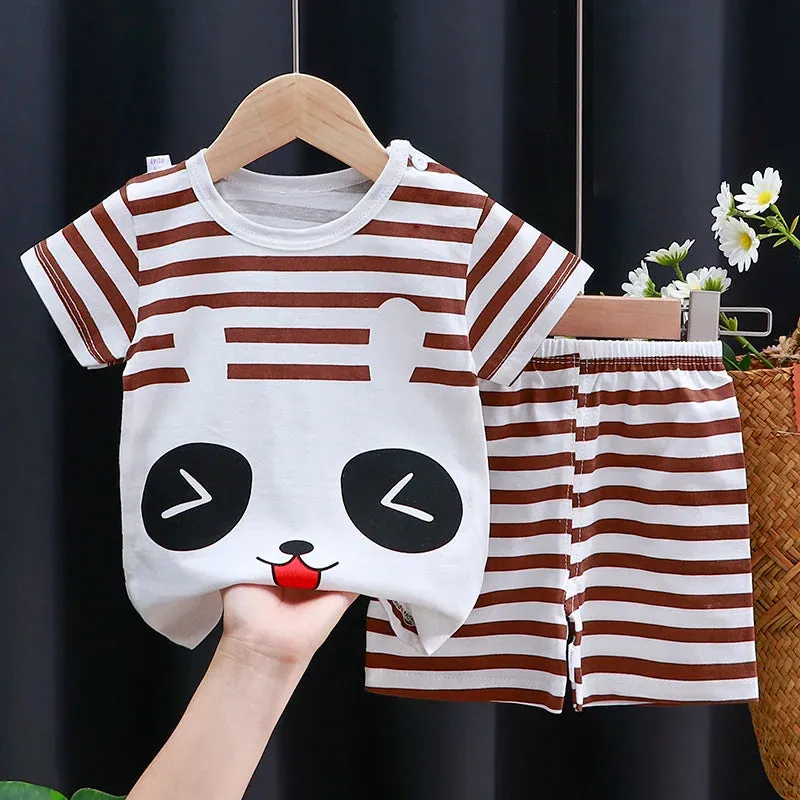 Kids Baby Clothes Set – Cotton T-Shirt & Shorts | Summer Cartoon Outfit (Unisex)