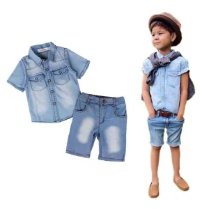 Kids Boys Clothes Summer Jeans Thirt and Pants Boys Set Fashion Boy Clothing Soft High Quality Kids Boys Clothes