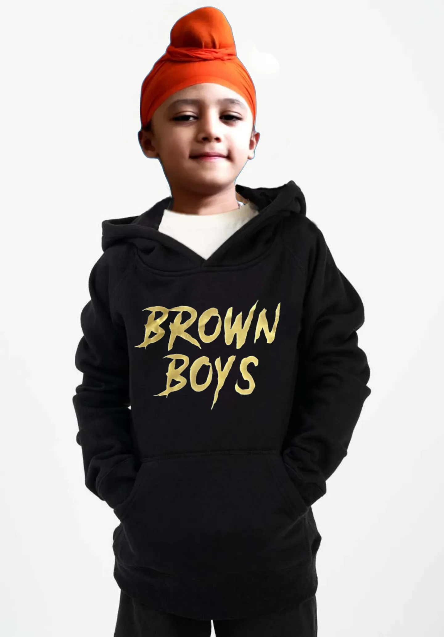 Kids Brown Boys Hoodie