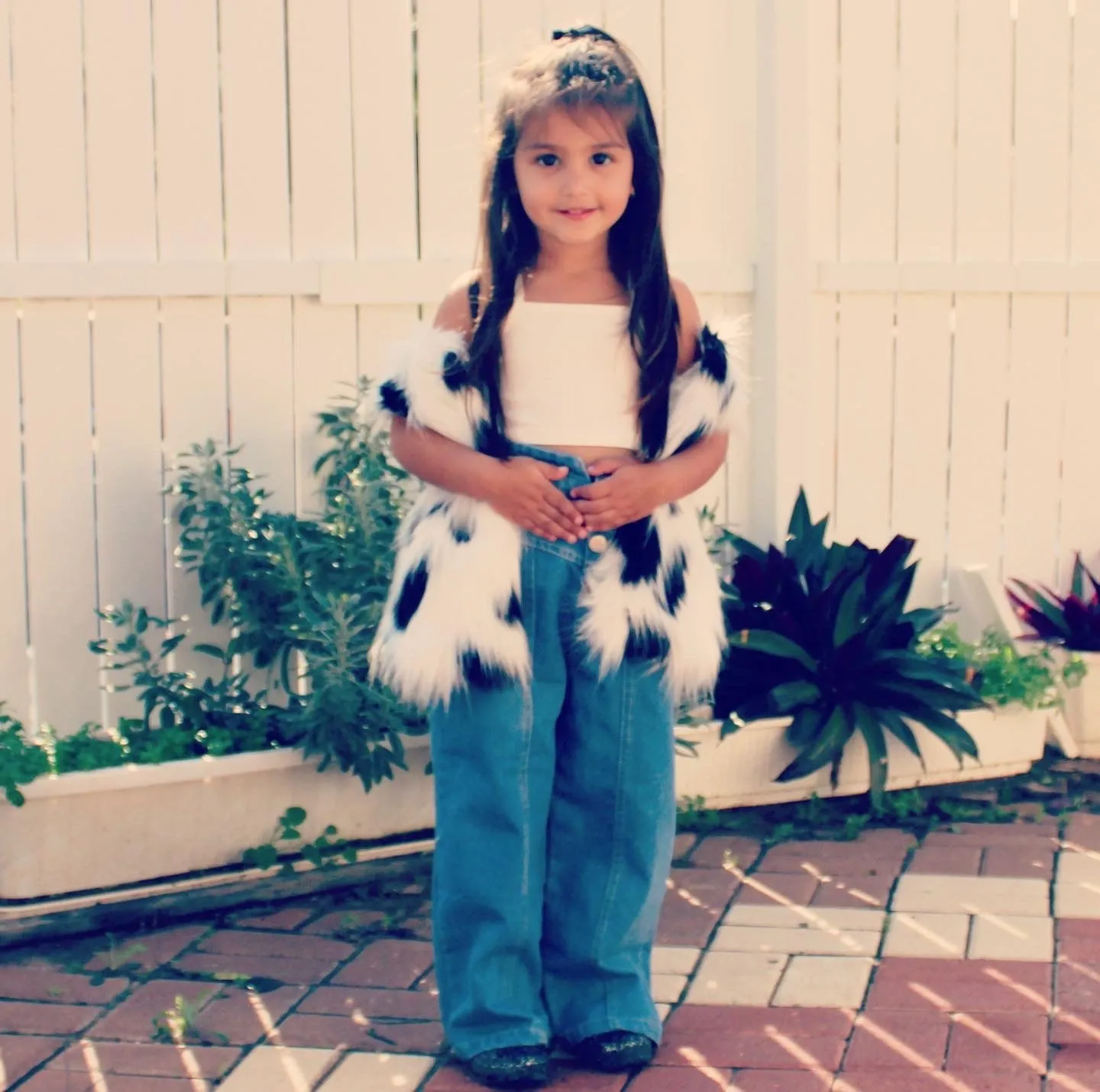 Kids Faux Fur Vest  - Cruella De Vil