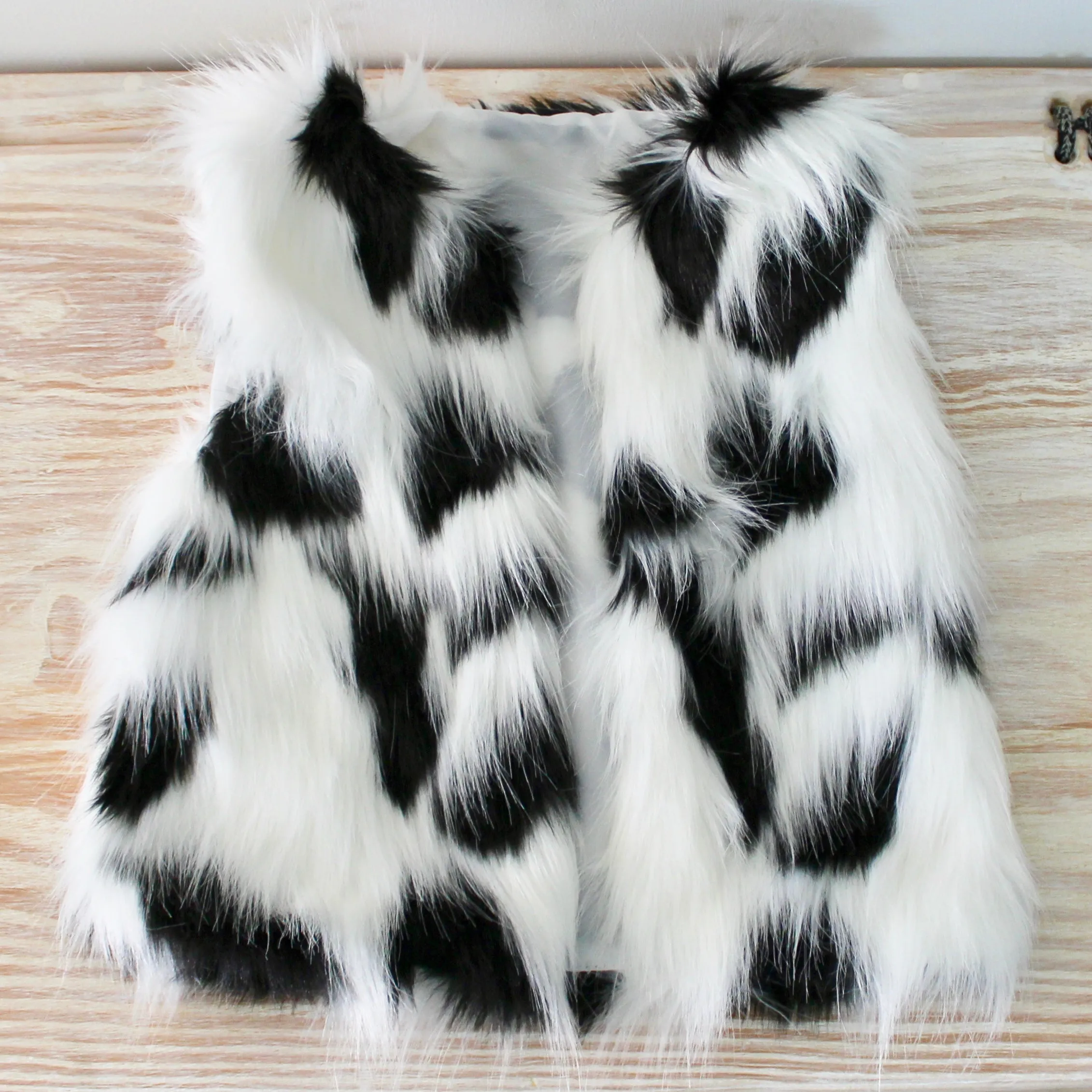 Kids Faux Fur Vest  - Cruella De Vil