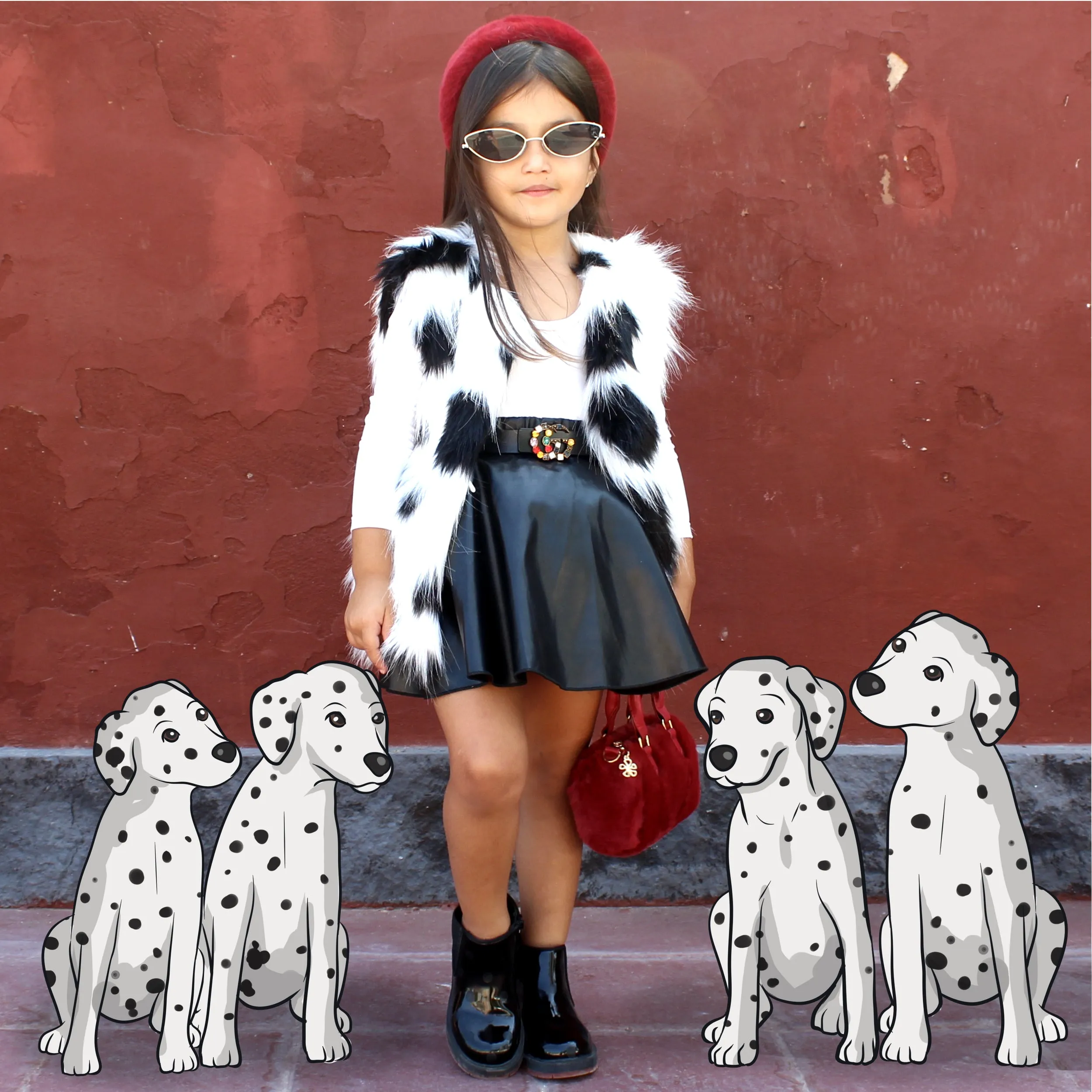 Kids Faux Fur Vest  - Cruella De Vil