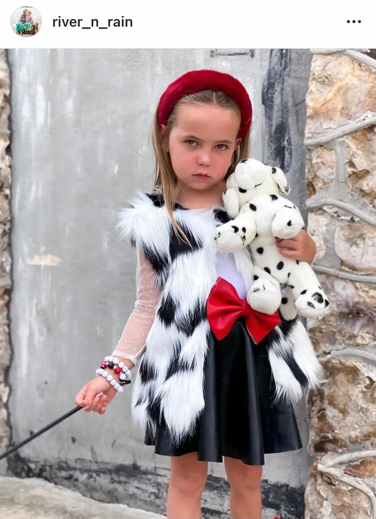 Kids Faux Fur Vest  - Cruella De Vil