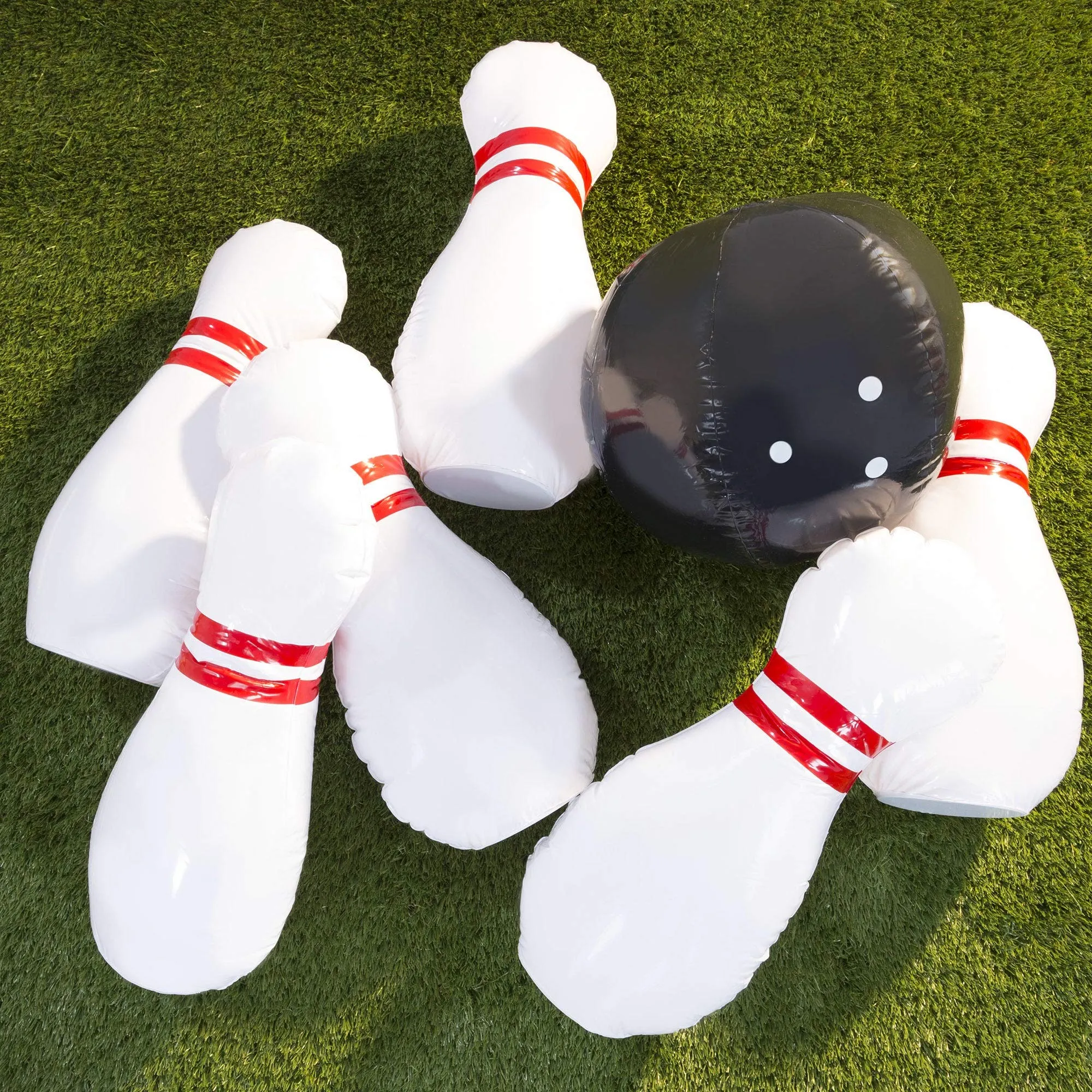 Kids Giant Bowling Game Set Inflatable Jumbo Pins and Ball Boys