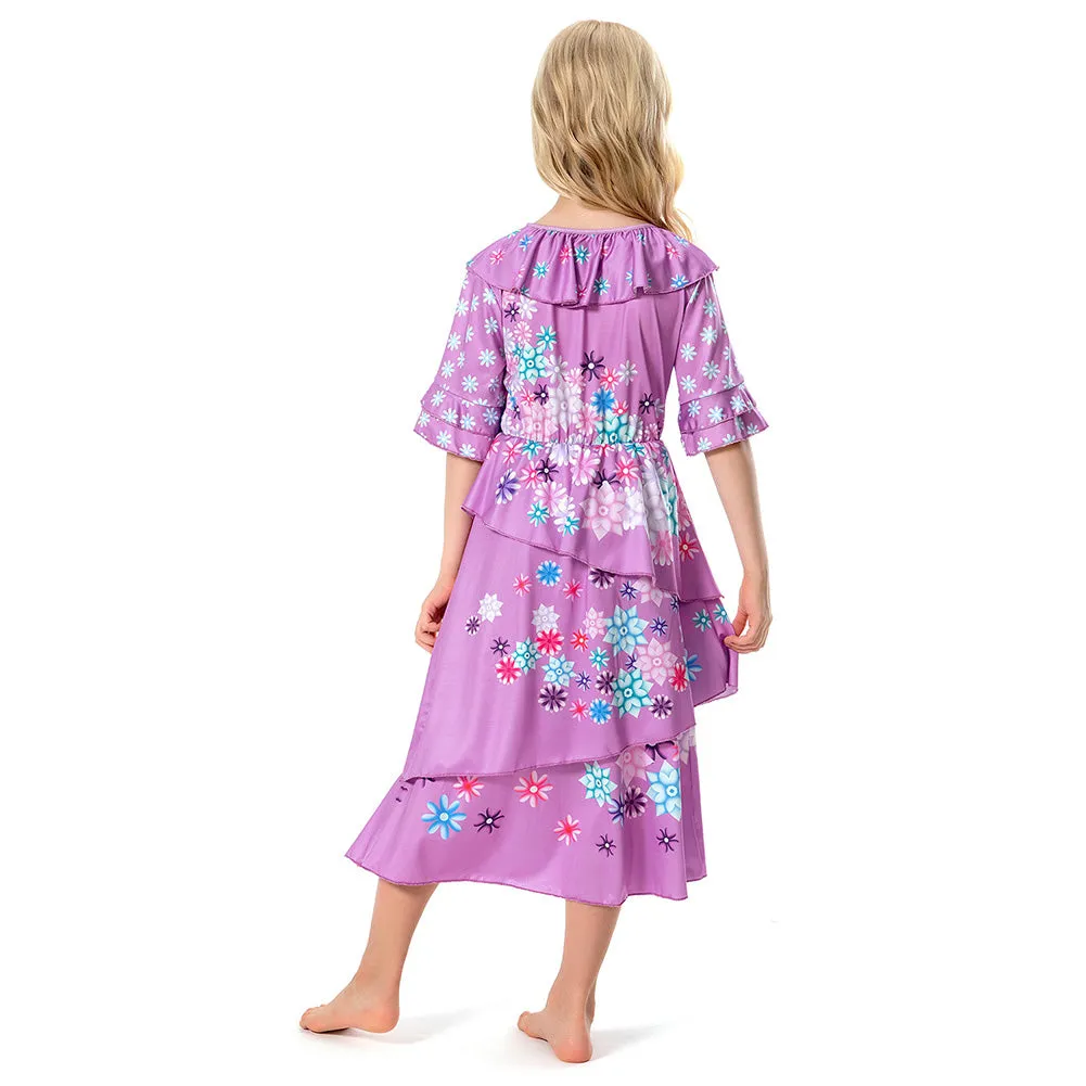 Kids Girls Encanto Cosplay Dress Costume Outfits Halloween Carnival Suit
