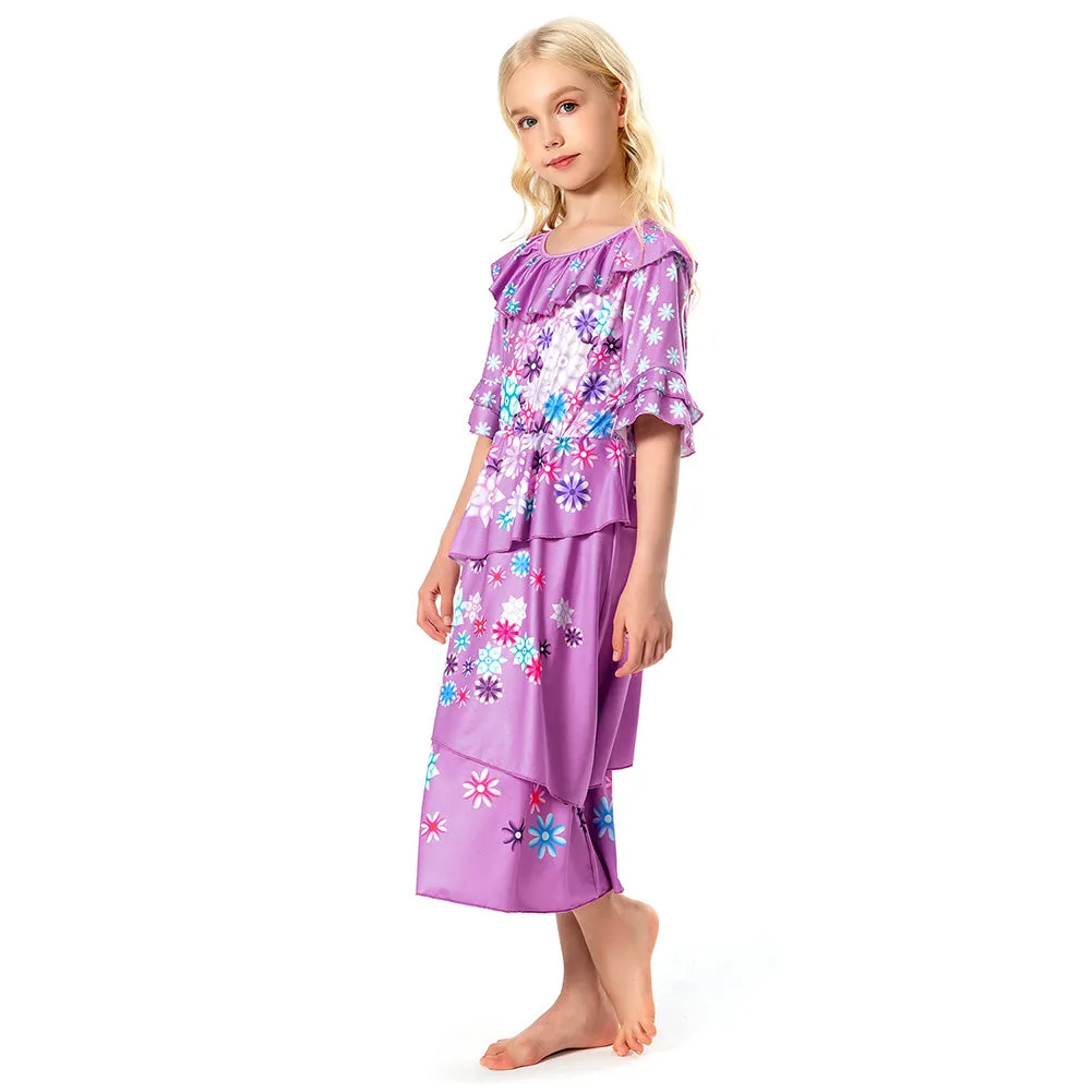 Kids Girls Encanto Cosplay Dress Costume Outfits Halloween Carnival Suit