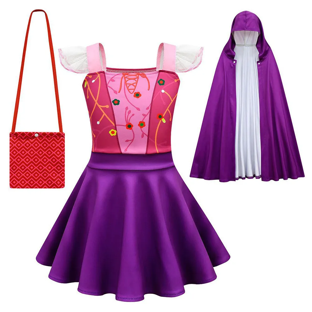 KIds Girls Hocus Pocus Sarah Sanderson Cosplay Costumes Outfits Halloween Carnival Suit
