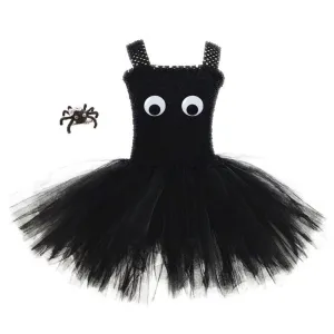 Kids Girls Hunny Spider Cosplay Costume Mesh Dress Halloween Carnival Suit