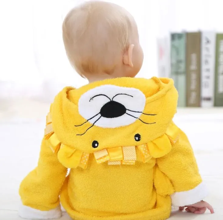 Kids Hooded Animal Bathrobes/Towels - 100% Cotton