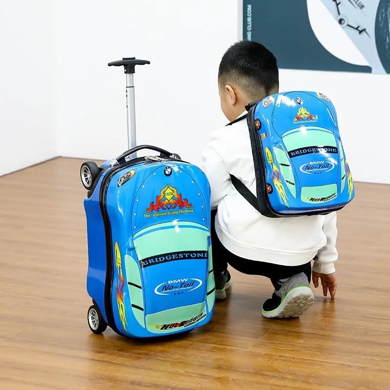 Kids Luggage With Wheel For Boys 18 Inch - Blue