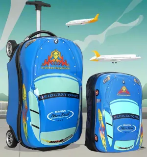 Kids Luggage With Wheel For Boys 18 Inch - Blue