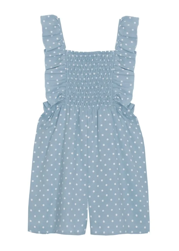 Kids Pebble Polka-Dot Woven Romper