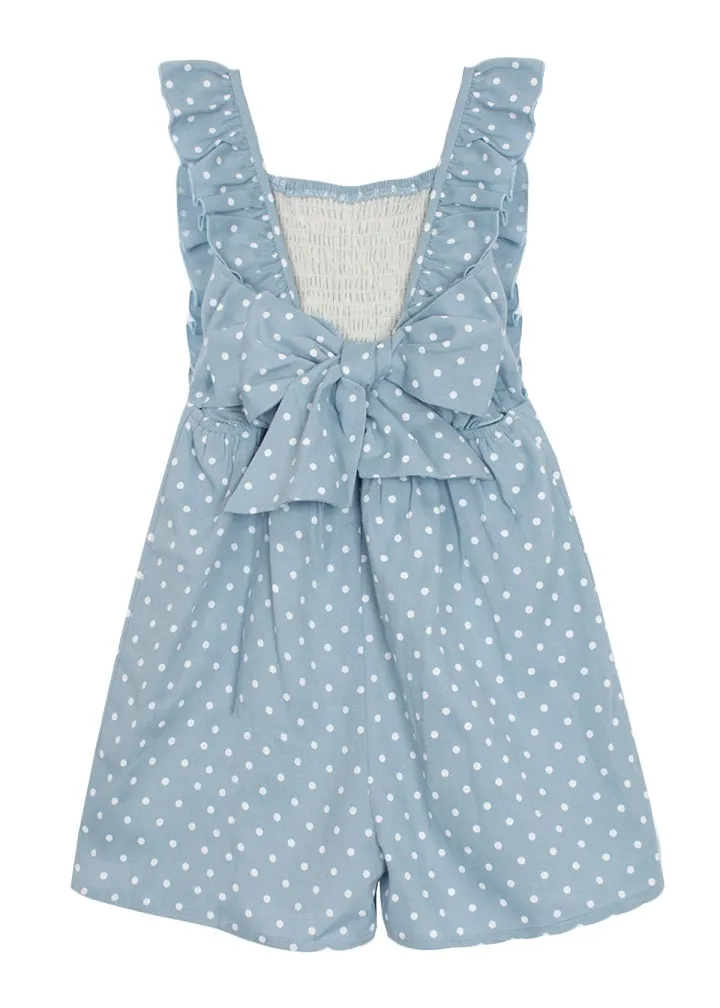 Kids Pebble Polka-Dot Woven Romper