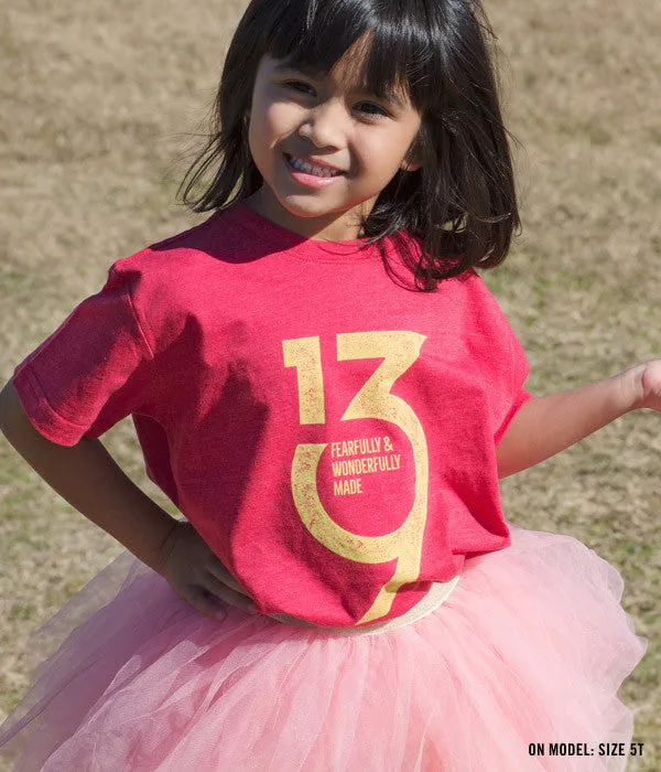 Kids Psalm 139 Tee – Red