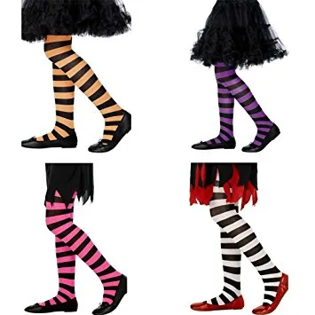 Kids Striped Halloween Tights