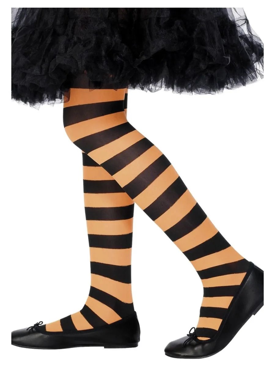 Kids Striped Halloween Tights