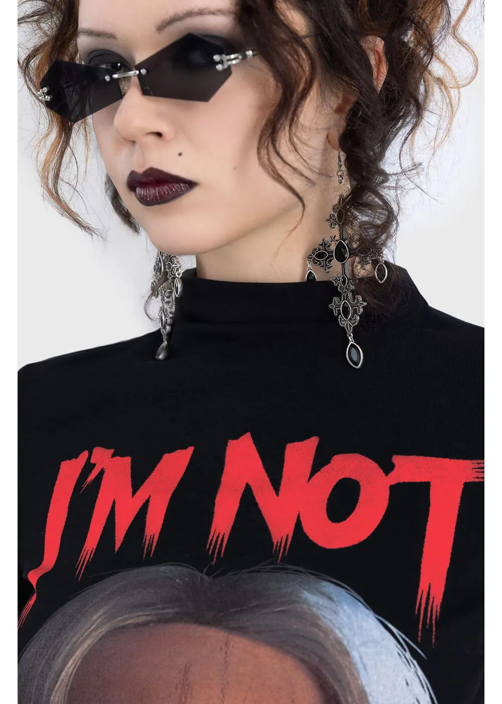 Killstar x Chucky You're A Real Doll Mini Dress Black