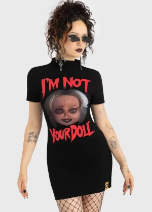 Killstar x Chucky You're A Real Doll Mini Dress Black