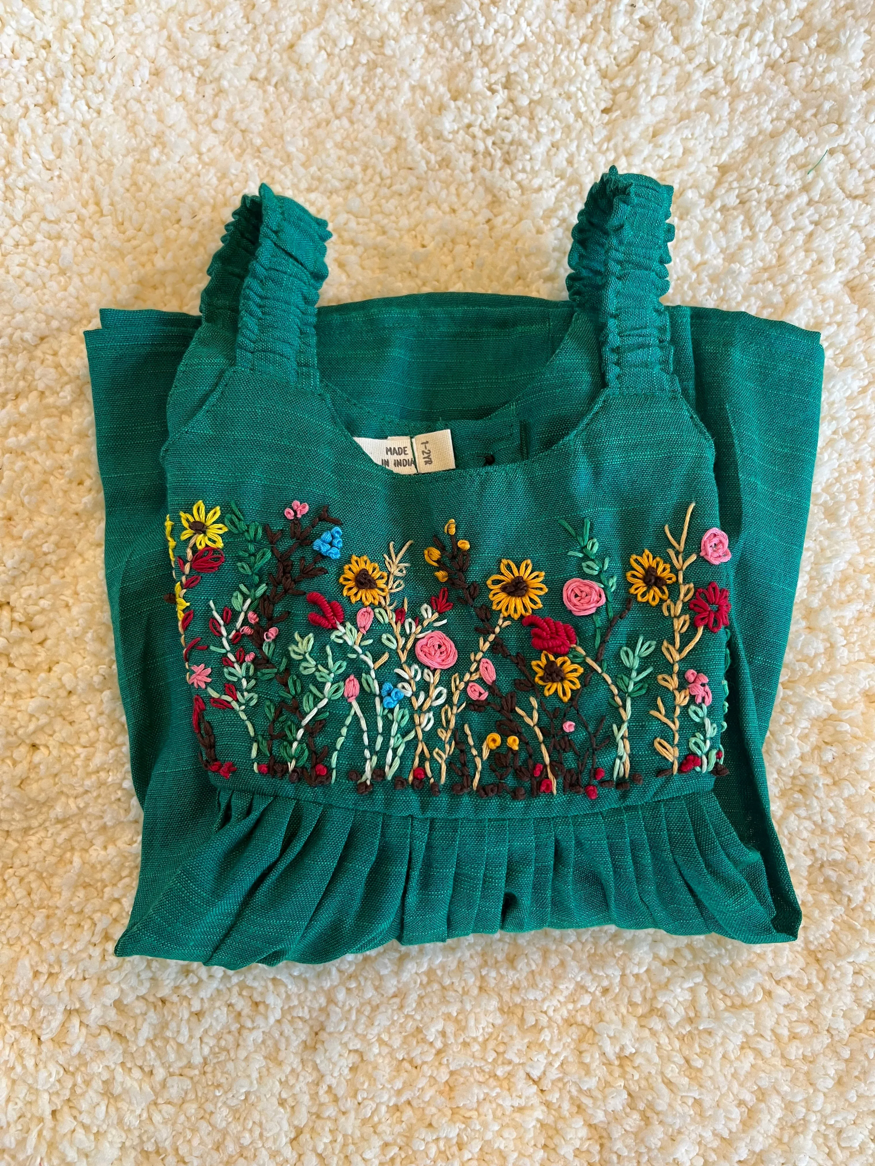 Klingaru Frock - Green Frock with Hand Embroidery (PRE ORDER)