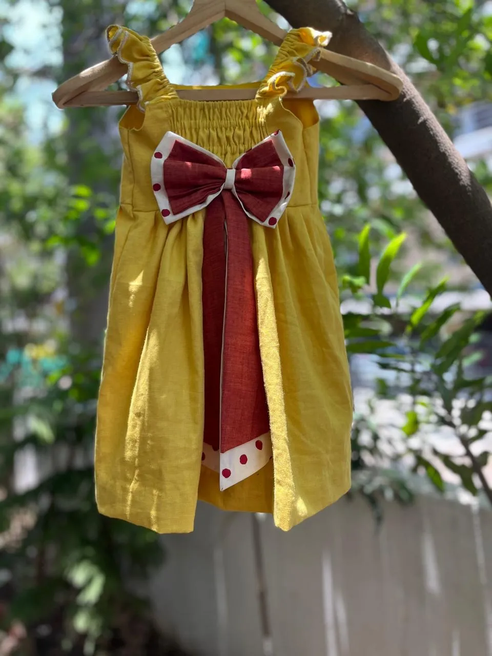 Klingaru Frock - Yellow dress with Applique work- PRE ORDER