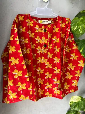 Klingaru Full Sleeves Unisex Short Kurta - Phool  ( Last Pieces )