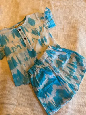 Klingaru Summer Short Set - Blue Shibori