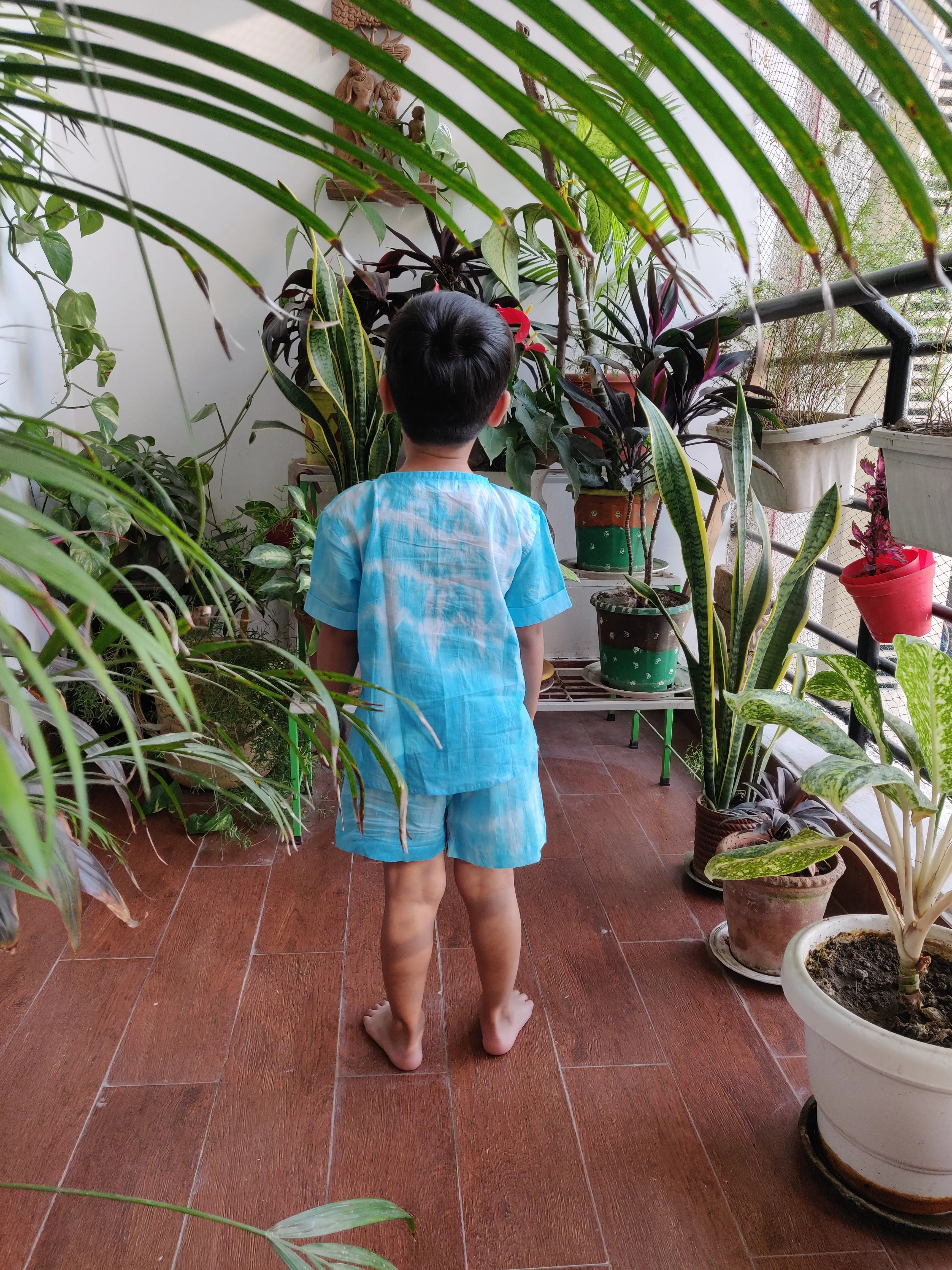 Klingaru Summer Short Set - Blue Shibori