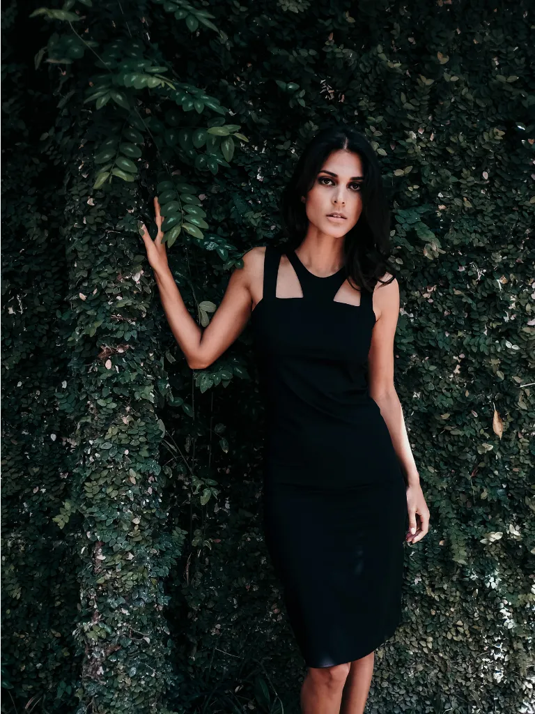 Knee High Pencil Skirt with Slit
